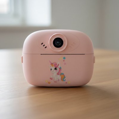 Appareil photo rose enfant à impression instantané 