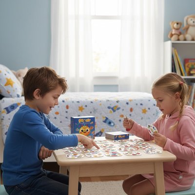 Deux enfants jouant aux Jeux de société cartes