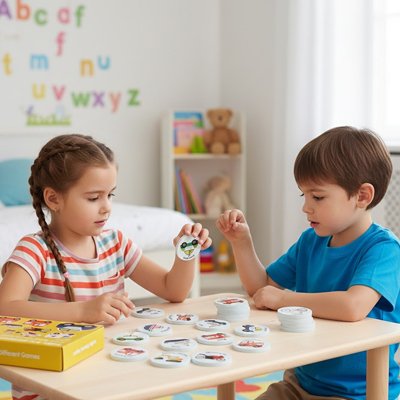 Enfants jouant Jeu de société mémoire