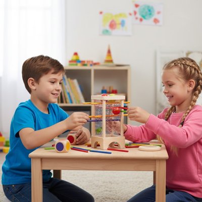 Enfants jouant Jeu de société tour