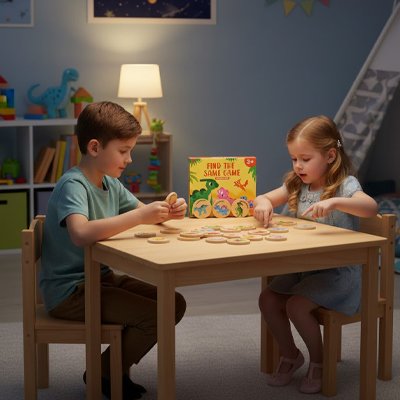 Enfants jouant soir Jeu de société mémoire