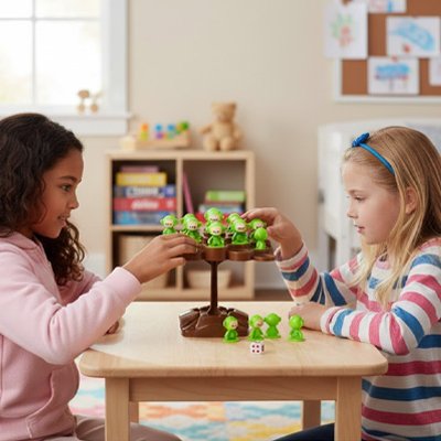 Fillettes jouant aux Jeux de société enfant équilibrage 