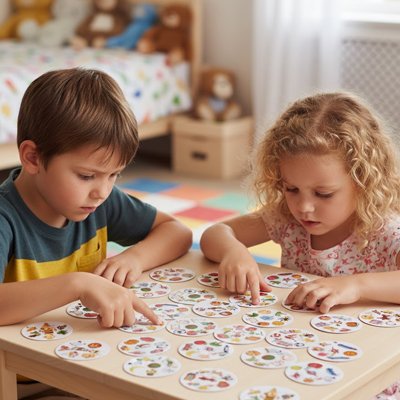 Jeunes Enfants jouant aux Jeux de société cartes