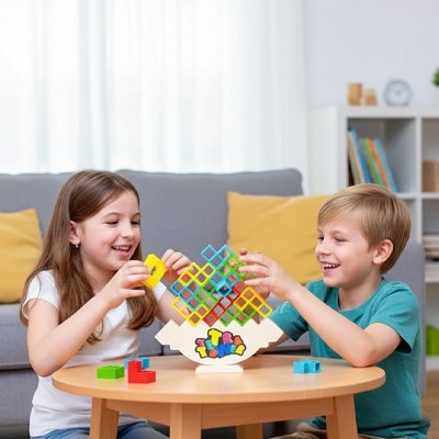 Jeunes enfants jouant Jeu d adresse et d'équilibre
