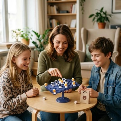 Maman enfants jouant Jeux de société enfant arbre d'équilibre
