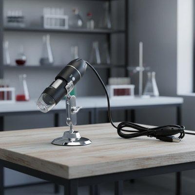 Microscope portable enfant sur table