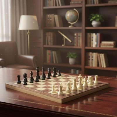 Plateau de jeu d'échec sur table